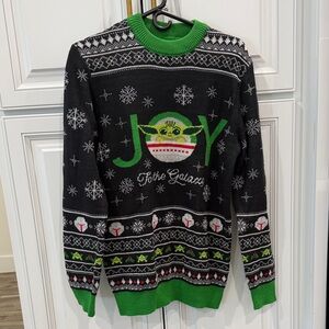 H&M Black and Green Joy Crewneck Sweater
